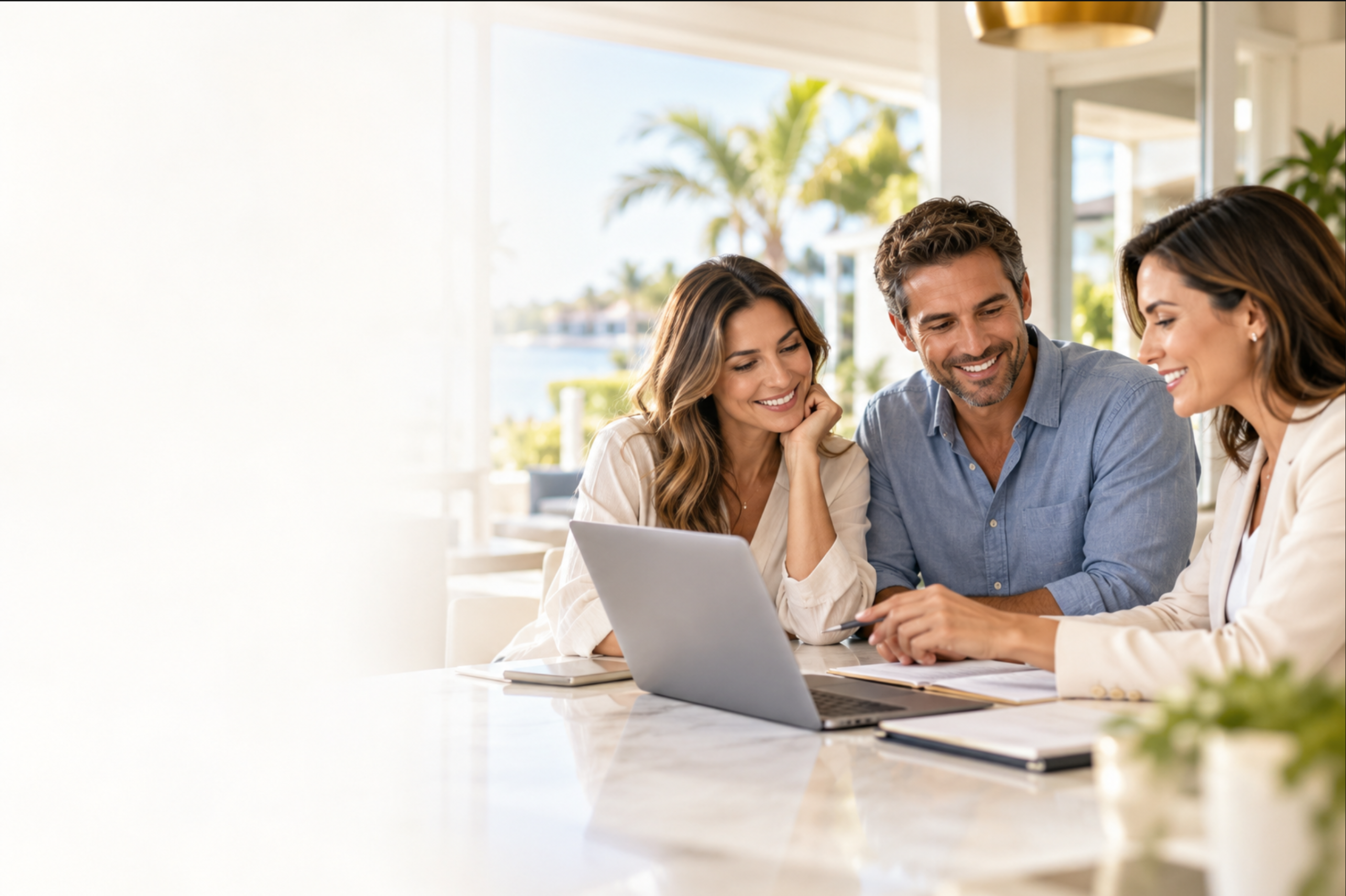 Clients reviewing insurance options with an insurance professional